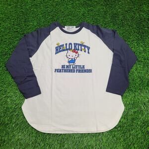 Sanrio Hello-Kitty Bird Raglan Shirt Womens XL 23x27 Arch Spellout